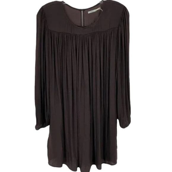 Kimchi Blue Blouse Women’s Size M Espresso Brown Gathered Draped Long Sleeve - Picture 1 of 10